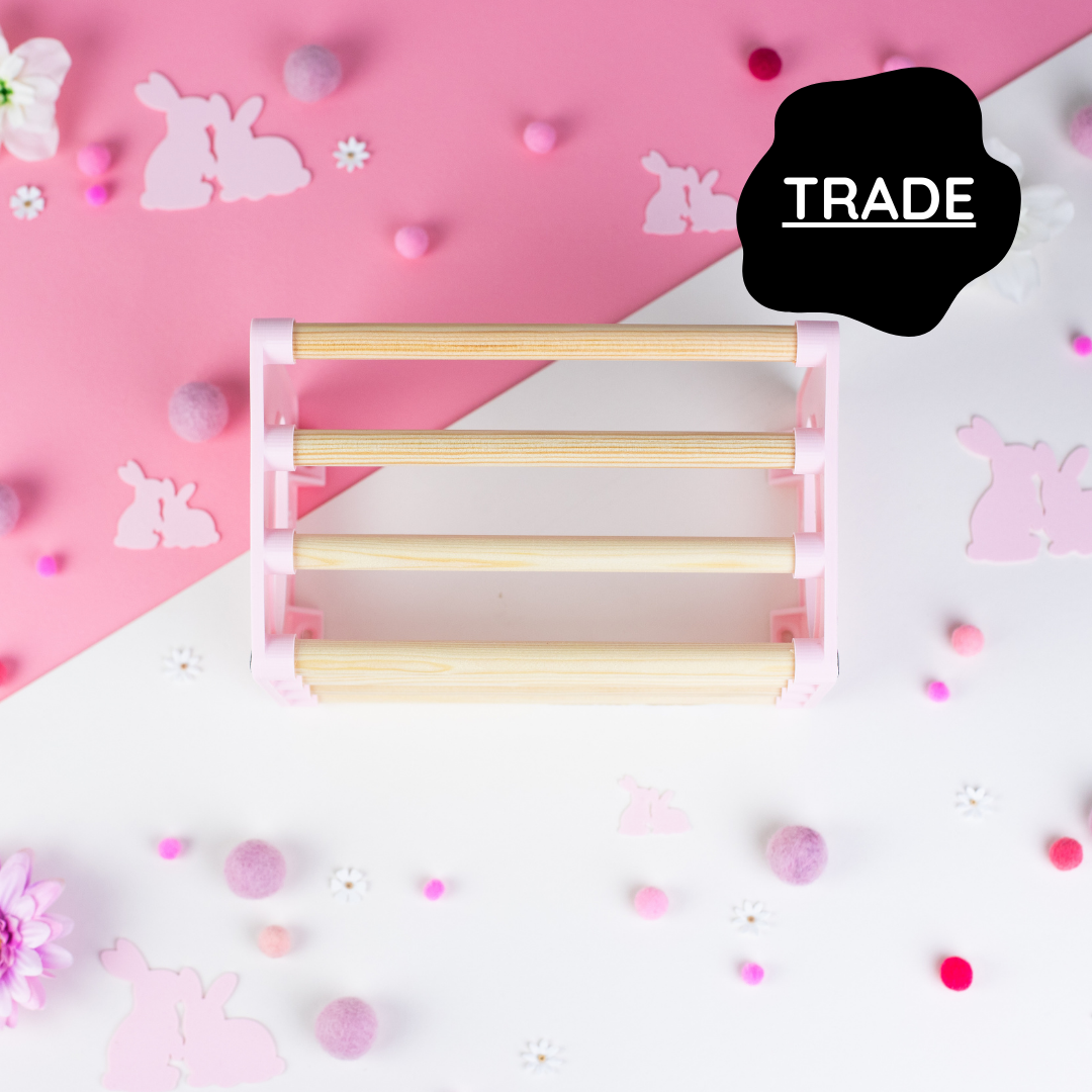 SINGLE Cage Mounted Hay Rack - Pastel Pink - TRADE