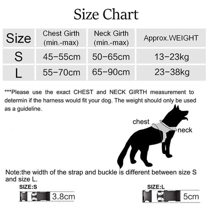 Military Tactical Dog Harness Patrol K9 Working Pet